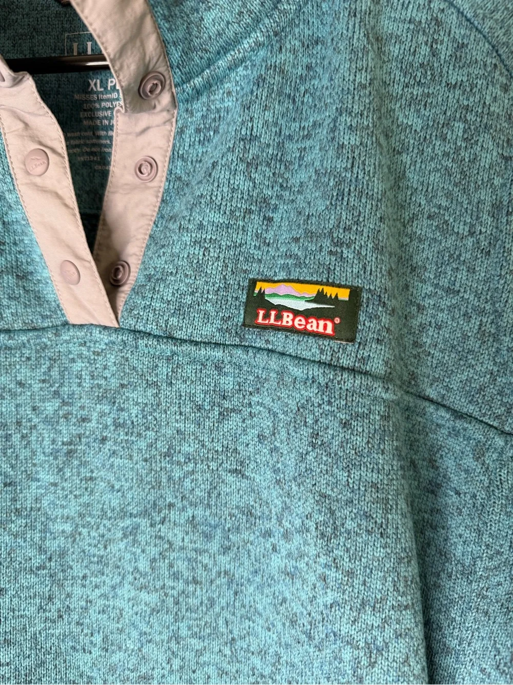 L.L.Bean Teal Blue Fleece Pullover